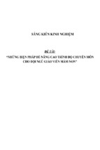 Sáng kiến kinh nghiệm những biện pháp để nâng cao trình độ chuyên môn cho đội ngũ giáo viên mầm non