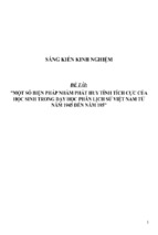 Sáng kiến kinh nghiệm một số biện pháp nhằm phát huy tính tích cực của học sinh trong dạy học phần lịch sử việt nam từ năm 1945 đến năm 195