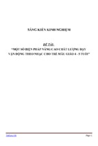 Sáng kiến kinh nghiệm một số biện pháp nâng cao chất lượng dạy  vận động theo nhạc cho trẻ mẫu giáo 4   5 tuổi