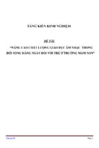 Sáng kiến kinh nghiệm nâng cao chất lượng giáo dục âm nhạc  trong  đời sống hằng ngày đối với trẻ ở trường mầm non