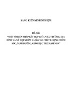 Sáng kiến kinh nghiệm một số biện pháp kết hợp giữa nhà trường, gia đình và xã hội nhằm nâng cao chất lượng chăm sóc, nuôi dưỡng, giáo dục trẻ mầm non