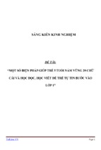 Sáng kiến kinh nghiệm một số biện pháp giúp trẻ 5 tuổi nắm vững 29 chữ cái và học đọc, học viết để trẻ tự tin bước vào lớp 1