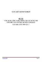 Sáng kiến kinh nghiệm ứng dụng công nghệ thông tin gây hứng thú cho trẻ vào vào học bộ môn làm quen