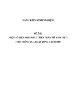 Sáng kiến kinh nghiệm một số biện pháp phát triển thẩm mỹ cho trẻ 3 tuổi thông qua hoạt động tạo hình