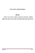 Sáng kiến kinh nghiệm nâng cao chất lượng giáo dục âm nhạc  trong  đời sống hằng ngày đối với trẻ ở trường mầm non