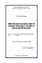 Thiết kế sách giáo khoa điện tử chương dung dịch   sự điện li lớp 10 chuyên hóa học