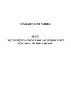 Sáng kiến kinh nghiệm một số biện pháp nâng cao chất lượng chuyên môn trong trường mầm non