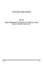 Sáng kiến kinh nghiệm một số biện pháp xây dựng nền nếp kỷ cương trong trường mầm non