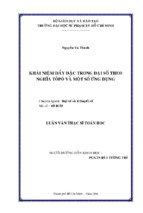 Luận văn thạc sĩ toán học khái niệm dầy đặc trong đại số theo nghĩa tôpô và một số ứng dụng