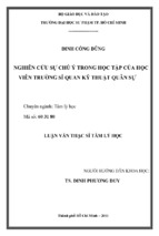 Nghiên cứu sự chú ý trong học tập của học viên trường sĩ quan kỹ thuật quân sự