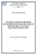 Xây dựng và sử dụng hệ thống bài tập theo hướng dạy học tích cực phần hóa học vô cơ lớp 11 ban cơ bản trường thpt