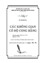 Luận văn thạc sĩ khoa học toán học các không gian có độ cong hằng