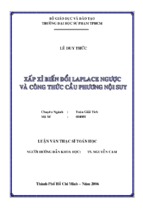 Luận văn thạc sĩ toán học xấp xỉ biến đổi laplace ngược và công thức cầu phương nội suy