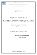 Thực trạng quản lý đào tạo tại trường đại học trà vinh