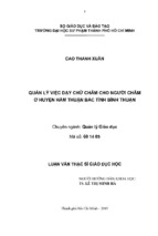 Quản lý việc dạy chữ chăm cho người chăm ở huyện hàm thuận bắc tỉnh bình thuận