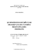 Quá trình hình thành   phát triển các khu công nghiệp và tác động của nó đến sự phân bố nguồn lao động tỉnh bình dương