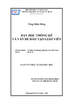 Luận văn thạc sĩ giáo dục học dạy học thống kê và vấn đề đào tạo giáo viên