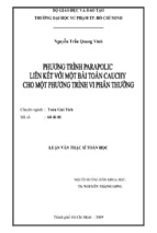 Phương trình parapolic liên kết với một bài toán cauchy cho một phương trình vi phân thường