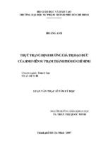 Thực trạng định hướng giá trị đạo đức của sinh viên sư phạm thành phố hồ chí minh