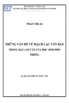 Những vấn đề về mạch lạc văn bản trong bài làm văn của học sinh phổ thông