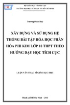 Xây dựng và sử dụng hệ thống bài tập hóa học phần hóa phi kim lớp 10 thpt theo hướng dạy học tích cực