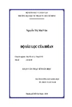 Luận văn thạc sĩ toán học độ sâu lọc của iđêan