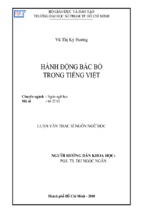 Luận văn thạc sĩ ngôn ngữ học hành động bác bỏ trong tiếng việt