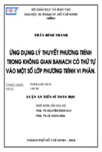 ứng dụng lý thuyết phương trình trong không gian banach có thứ tự vào một số lớp phương trình vi phân