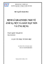 định lí krasnosel’skii về ánh xạ nén và giãn mặt nón và ứng dụng