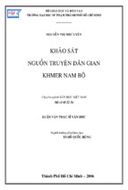 Khảo sát nguồn truyện dân gian khmer nam bộ