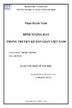 Luận văn thạc sĩ văn học hình tượng rắn trong truyện kể dân gian việt nam