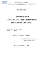 Luận văn thạc sĩ văn học lá số tiền định của kim lăng thập nhị kim thoa trong hồng lâu mộng