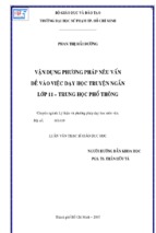 Vận dụng phương pháp nêu vấn đề vào việc dạy học truyện ngắn lớp 11   trung học phổ thông