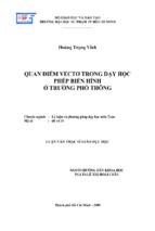 Quan điểm vectơ trong dạy học phép biến hình ở trường phổ thông