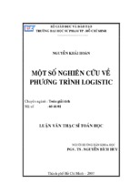 Luận văn thạc sĩ toán học một số nghiên cứu về phương trình logistic