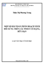 Luận văn thạc sĩ toán học một số bài toán phân hoạch xích đối xứng trên các poset có hạng, hữu hạn