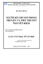 Luận văn thạc sĩ văn học người kể chuyện trong truyện và tiểu thuyết nguyễn khải