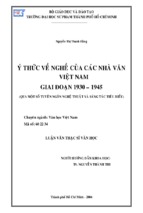 ý thức về nghề của nhà văn việt nam giai đoạn 1930   1945 (qua một số tuyên ngôn nghệ thuật và sáng tác tiêu biểu)