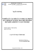 Nghiên cứu vai trò của vi sinh vật trong quá trình xử lí nước thải trên mô hình hợp khối aeroten và lọc sinh học