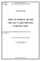 Thiết kế website hỗ trợ việc dạy và học môn hoá ở trường thpt