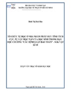 Tổ chức tự học ở nhà nhằm phát huy tính tích cực, tự lực học tập của học sinh trong dạy học chương “các định luật bảo toàn”   sgk vật lí 10