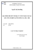 Quá trình thu hút vốn đầu tư nước ngoài vào các khu công nghiệp tại tỉnh đồng nai (1986 – 2005)