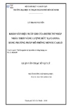 Khảo sát hiệu suất ghi của detectơ nhấp nháy theo năng lượng bức xạ gamma bằng phương pháp mô phỏng monte carlo