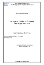 Truyện ngắn yêu nước ở huế giai đoạn 1964 – 1975