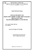 Con người nhân văn trong tiến trình văn học trung đại qua thơ nguyễn trãi, nguyễn bỉnh khiêm và nguyễn du