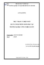 Thực trạng và biện pháp quản lí hoạt động giảng dạy tại trường đại học công nghệ sài gòn