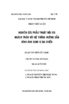 Nghiên cứu phấu thuật nội soi ngách trán với hệ thống hướng dẫn hình ảnh định vị ba chiều