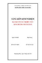 Sáng kiến kinh nghiệm  dạy học tìm cực trị biểu thức bằng phương pháp hàm số