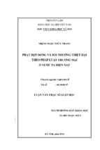 Phạt hợp đồng và bồi thường thiệt hại theo pháp luật thương mại ở nước ta hiện nay