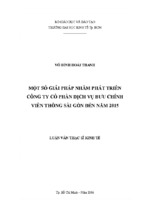 Một số giải pháp nhằm phát triển công ty cổ phần dịch vụ bưu chính viễn thông sài gòn đến năm 2015